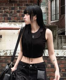 Double sleeveless top -black