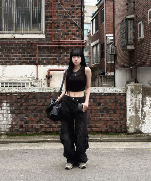 MOIREMOA(モアレモア)の「Double sleeveless top -black(Tシャツ/カットソー・レディース・ブラック・FREE)」の6枚目の写真
