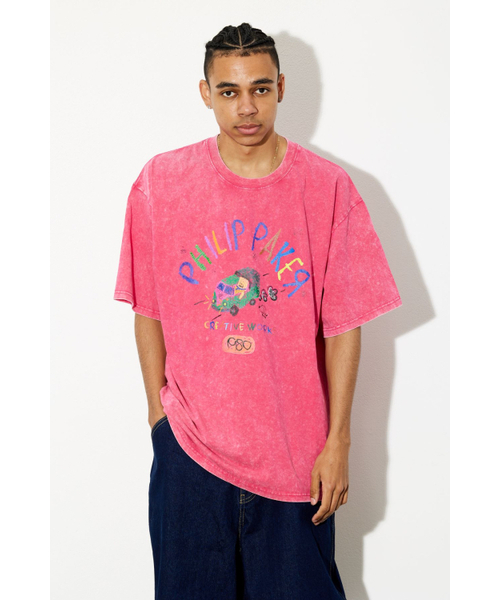 PHILIPPAKER（フィリップペイカー）の「BMCミニバスクレヨン半袖Tシャツピグメントビンテージピンク（Tシャツ/カットソー・メンズ・その他・LARGE/X-LARGE/MEDIUM）」の3枚目の写真