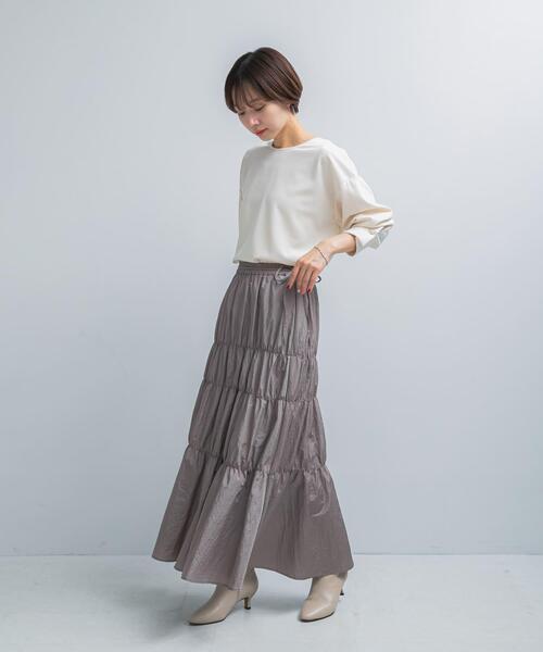 URBAN RESEARCH ROSSO WOMEN（アーバンリサーチ　ロッソ）の「ブライトシャーリングスカート（スカート・レディース・グレー/ブラック・FREE）」の22枚目の写真