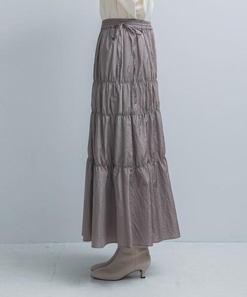 URBAN RESEARCH ROSSO WOMEN（アーバンリサーチ　ロッソ）の「ブライトシャーリングスカート（スカート・レディース・グレー/ブラック・FREE）」の4枚目の写真