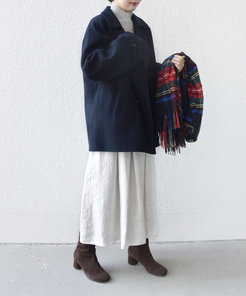 SHIPS（シップス）の「〈手洗い可能〉シャイニー フレア スカート（スカート・レディース・ライトグレー/オフホワイト・ONE SIZE）」の6枚目の写真