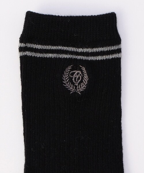 COMME CA ISM（コムサイズム）の「エンブレム刺繍入り リブ風ソックス（ソックス/靴下・キッズ・ホワイト/ブラック・16-18cm/19-21cm/22-24cm）」の3枚目の写真