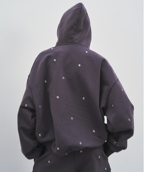 JOSE MOON（ジョゼムーン）の「EYELET OVER HOODIE/アイレットオーバーフーディー（パーカー・レディース・ベージュ/グレー/チャコールグレー・FREE）」の13枚目の写真