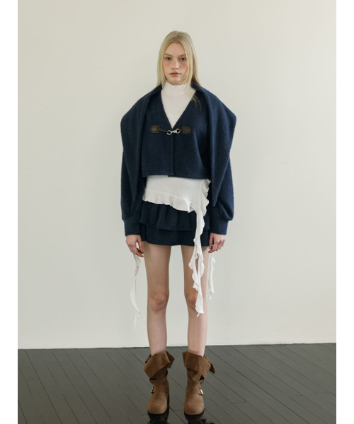 SNOWFLAKE TIERED SKIRT PANTS / NAVY
