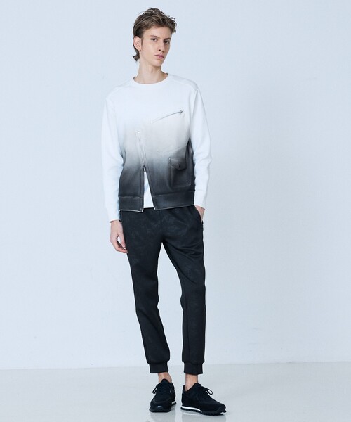 5351 POUR LES HOMMES（ゴーサンゴーイチプールオム）の「【セットアップ対応】リーフ柄　ジョグパンツ（スウェットパンツ・メンズ・ライトグレー/ブラック・50/48/46/44）」の15枚目の写真