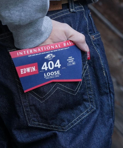 EDWIN(エドウィン)の「【EDWIN/エドウィン】【太もも・がっしり体型の方へ】404 ルーズストレート ワンウォッシュ 股上深めでノンストレス 安定の穿き心地 日本製(デニムパンツ・メンズ・ワンウォッシュ・36inch/35inch/34inch/33inch/32inch/31inch/30inch/29inch)」の1枚目の写真
