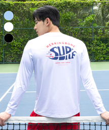 HERRINGBONE（ヘリンボーン）の「メンズ セミルーズフィット ロングスリーブ ビッグサイズ ラッシュガード (ホワイト) / RI381M（ラッシュガード）」