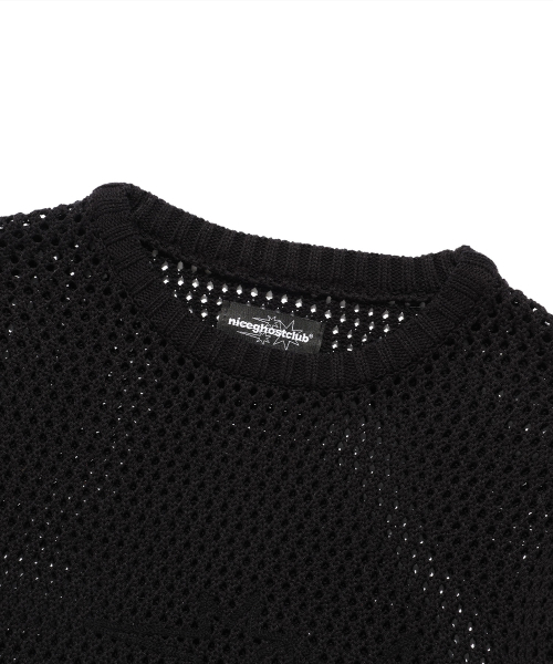 NICE GHOST CLUB(ナイスゴーストクラブ)の「3STARS L/S KNIT TEE_BLACK(NG2FSUK601A)(ニット/セーター・レディース・ブラック・S/M/L)」の3枚目の写真