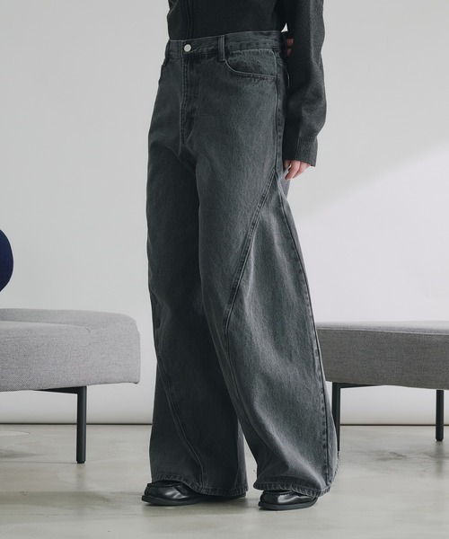 selle glant（セレグランテ）の「HEAVY WEIGHT 3D CURVE DENIM PANTS/ヘビーウェイト3Dカーブデニムパンツ（デニムパンツ・メンズ・グレー/ブラック・SMALL/MEDIUM/LARGE）」の18枚目の写真