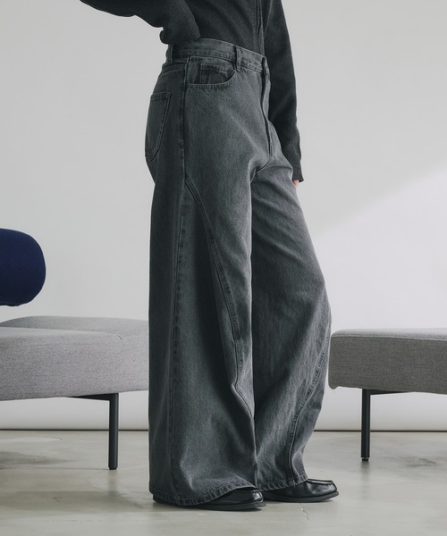 selle glant（セレグランテ）の「HEAVY WEIGHT 3D CURVE DENIM PANTS/ヘビーウェイト3Dカーブデニムパンツ（デニムパンツ・メンズ・グレー/ブラック・SMALL/MEDIUM/LARGE）」の19枚目の写真