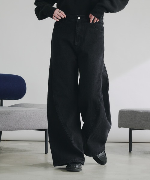 selle glant（セレグランテ）の「HEAVY WEIGHT 3D CURVE DENIM PANTS/ヘビーウェイト3Dカーブデニムパンツ（デニムパンツ・メンズ・グレー/ブラック・SMALL/MEDIUM/LARGE）」の5枚目の写真