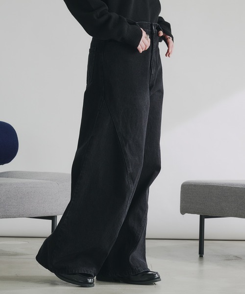 selle glant（セレグランテ）の「HEAVY WEIGHT 3D CURVE DENIM PANTS/ヘビーウェイト3Dカーブデニムパンツ（デニムパンツ・メンズ・グレー/ブラック・SMALL/MEDIUM/LARGE）」の6枚目の写真