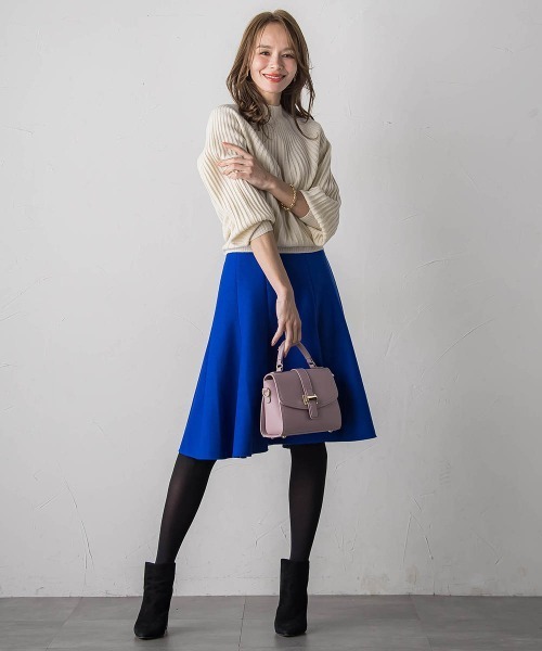 Viaggio Blu(ビアッジョブルー)の「【WEB限定カラーあり】ホールガーメントニット(ニット/セーター・レディース・ブラック/ライトグレー/ブルー系その他/パープル/ブルー/オフホワイト・M)」の11枚目の写真