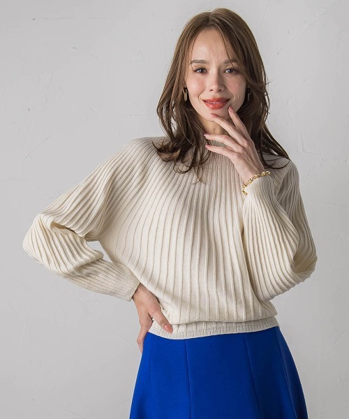 Viaggio Blu(ビアッジョブルー)の「【WEB限定カラーあり】ホールガーメントニット(ニット/セーター・レディース・ブラック/ライトグレー/ブルー系その他/パープル/ブルー/オフホワイト・M)」の7枚目の写真