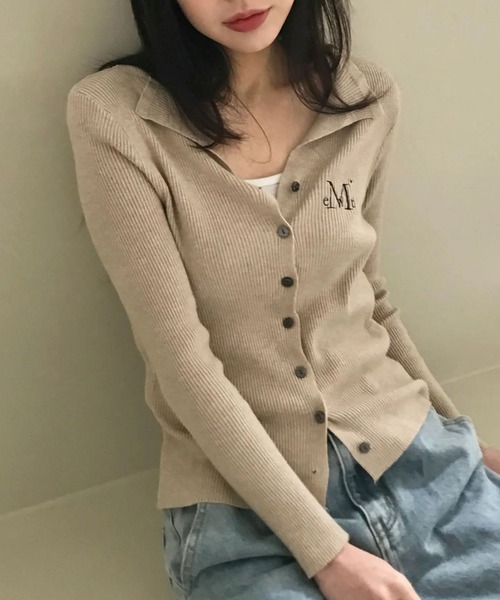 MUCENT（ムセント）の「MUCENT／KARINニットカーディガン（カーディガン/ボレロ・レディース・アイボリー/ブラック/ブラウン・FREE）」の3枚目の写真