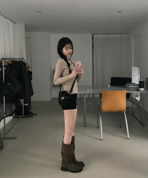 MUCENT（ムセント）の「MUCENT／KARINニットカーディガン（カーディガン/ボレロ・レディース・アイボリー/ブラック/ブラウン・FREE）」の5枚目の写真