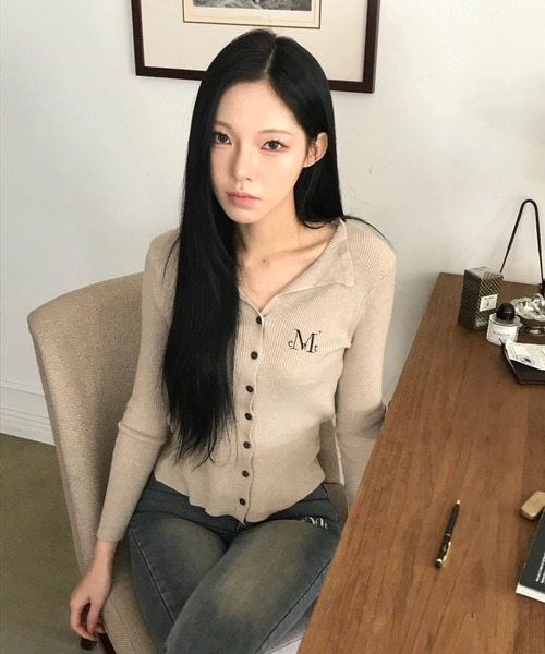 MUCENT（ムセント）の「MUCENT／KARINニットカーディガン（カーディガン/ボレロ・レディース・アイボリー/ブラック/ブラウン・FREE）」の6枚目の写真