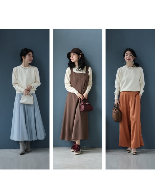 cawaii（カワイイ）の「アシンメトリーなビジューネックニットプルオーバートップス（ブローチ付き）（ニット/セーター・レディース・アイボリー・FREE）」の20枚目の写真