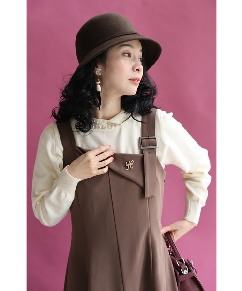 cawaii（カワイイ）の「アシンメトリーなビジューネックニットプルオーバートップス（ブローチ付き）（ニット/セーター・レディース・アイボリー・FREE）」の14枚目の写真