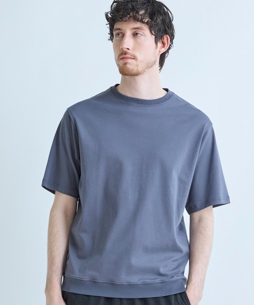 MEN'S BIGI（メンズビギ）の「スビンプラチナム スムースTシャツ（Tシャツ/カットソー・メンズ・チャコールグレー/ホワイト/ブラック・02/03）」の3枚目の写真