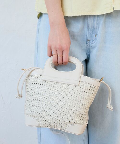 le.coeur blanc（ルクールブラン）の「メッシュ2WAYトートバッグ（トートバッグ・レディース・アイボリー/ブラック・FREE）」の18枚目の写真