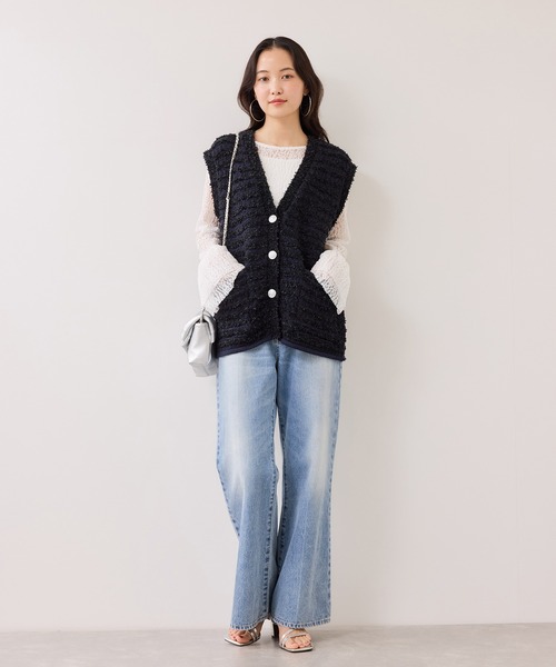 VIS(ビス)の「ツイードニットベスト/イージーケア(ベスト・レディース・ブルー系その他/ホワイト系その他5・FREE)」の8枚目の写真