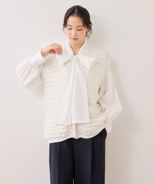 VIS(ビス)の「ツイードニットベスト/イージーケア(ベスト・レディース・ブルー系その他/ホワイト系その他5・FREE)」の11枚目の写真