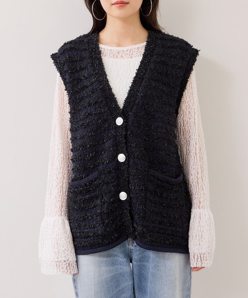 VIS(ビス)の「ツイードニットベスト/イージーケア(ベスト・レディース・ブルー系その他/ホワイト系その他5・FREE)」の16枚目の写真