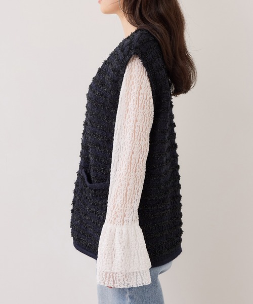 VIS(ビス)の「ツイードニットベスト/イージーケア(ベスト・レディース・ブルー系その他/ホワイト系その他5・FREE)」の17枚目の写真