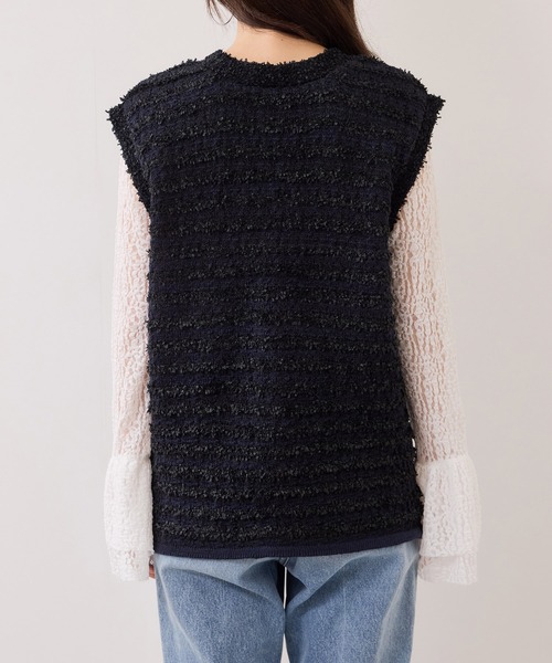 VIS(ビス)の「ツイードニットベスト/イージーケア(ベスト・レディース・ブルー系その他/ホワイト系その他5・FREE)」の18枚目の写真