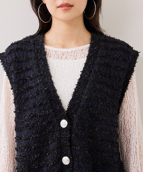 VIS(ビス)の「ツイードニットベスト/イージーケア(ベスト・レディース・ブルー系その他/ホワイト系その他5・FREE)」の19枚目の写真