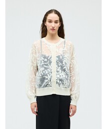 mizuiroind | mizuiro ind メッシュ刺繍クルーカーディガン(カーディガン/ボレロ)