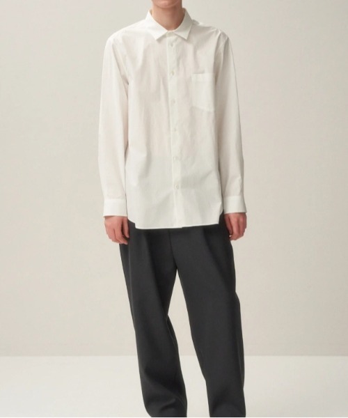 ATON（エイトン）の「ATON (エイトン)SUVIN BROAD | STANDARD SHIRT（シャツ/ブラウス・メンズ・その他18/ホワイト/ネイビー・2/4/6）」の6枚目の写真