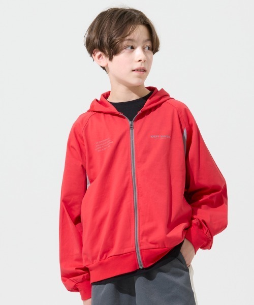 KRIFF MAYER Kid's Collection（クリフメイヤーキッズコレクション）の「【遮熱・UVカット・接触冷感・吸汗速乾】遮熱ジップパーカー（パーカー・キッズ・イエロー/ライトグレー/レッド/ブルーグリーン・120/130/140/150/160/170）」の6枚目の写真