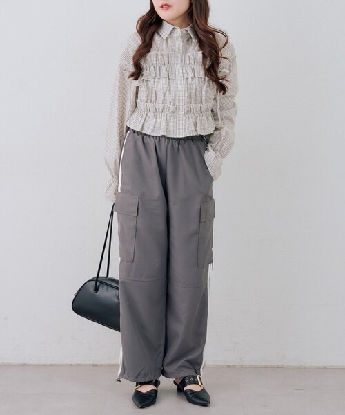 Another Branch olive des olive(アナザーブランチオリーブデオリーブ)の「フリルショートブラウス(シャツ/ブラウス・レディース・ブルー系その他/オフホワイト/ブルー/ブラック系その他/ホワイト系その他・FREE)」の9枚目の写真