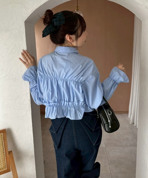 Another Branch olive des olive(アナザーブランチオリーブデオリーブ)の「フリルショートブラウス(シャツ/ブラウス・レディース・ブルー系その他/オフホワイト/ブルー/ブラック系その他/ホワイト系その他・FREE)」の19枚目の写真