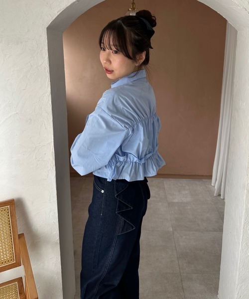 Another Branch olive des olive(アナザーブランチオリーブデオリーブ)の「フリルショートブラウス(シャツ/ブラウス・レディース・ブルー系その他/オフホワイト/ブルー/ブラック系その他/ホワイト系その他・FREE)」の22枚目の写真