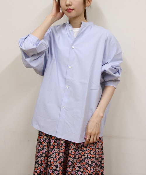 ORCIVAL（オーシバル）の「ORCIVAL/オーシバル　ラグランブラウス　RAGLAN BLOUSE　OR-B0320 OTD（シャツ/ブラウス・レディース・サックスブルー/アイボリー・1）」の14枚目の写真