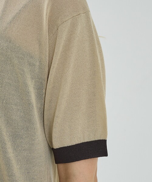 NOMINE（ノミネ）の「リンガー ニット Tシャツ（Tシャツ/カットソー・レディース・ブラウン/ベージュ/サックスブルー/ブラック・フリー）」の22枚目の写真