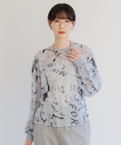 Paradise Picnic（パラダイスピクニック）の「TRANOI. watercolorプルオーバーブラウス（シャツ/ブラウス・レディース・ピンク/アイボリー/ブルー・FREE）」の15枚目の写真