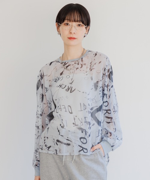 Paradise Picnic（パラダイスピクニック）の「TRANOI. watercolorプルオーバーブラウス（シャツ/ブラウス・レディース・ピンク/アイボリー/ブルー・FREE）」の17枚目の写真