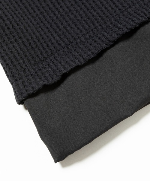 meanswhile（ミーンズワイル）の「SOLOTEX Waffle S/S Tee（Tシャツ/カットソー・メンズ・ブラック系・1(S)/2(M)/3(L)）」の6枚目の写真