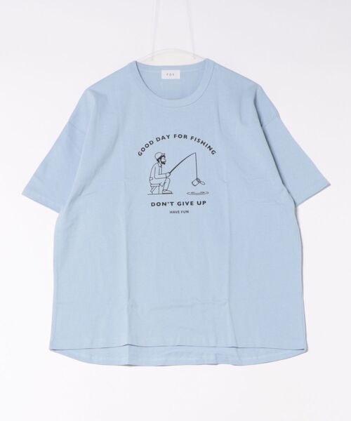 FOV(フォブ)の「フォブ FISHING Tシャツ(Tシャツ/カットソー・レディース・ホワイト/チャコールグレー/サックスブルー・F)」の3枚目の写真