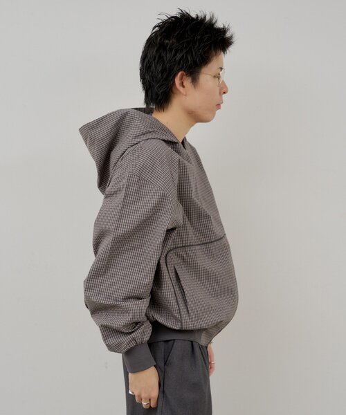 WHIMSIC(ウィムジック)の「【UNISEX】チェックジップフーディーシャツ(シャツ/ブラウス・メンズ・チャコールグレー/ネイビー/ホワイト・FREE)」の15枚目の写真