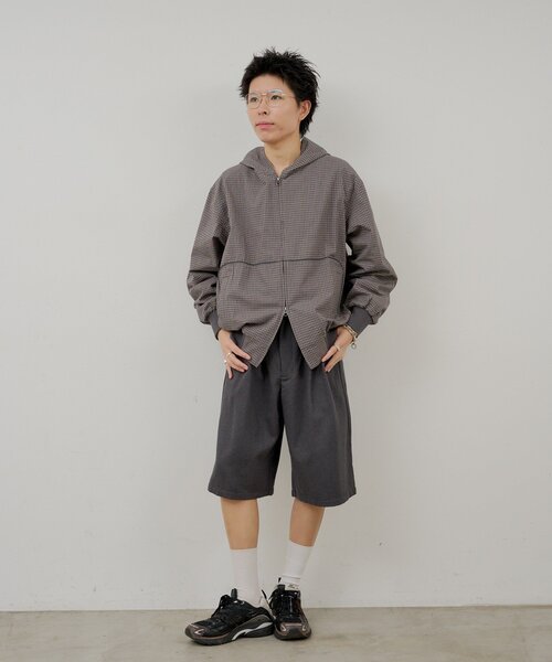 WHIMSIC(ウィムジック)の「【UNISEX】チェックジップフーディーシャツ(シャツ/ブラウス・メンズ・チャコールグレー/ネイビー/ホワイト・FREE)」の17枚目の写真
