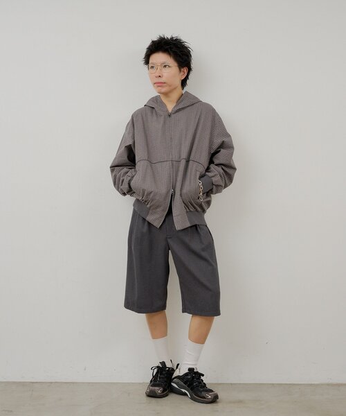 WHIMSIC(ウィムジック)の「【UNISEX】チェックジップフーディーシャツ(シャツ/ブラウス・メンズ・チャコールグレー/ネイビー/ホワイト・FREE)」の18枚目の写真