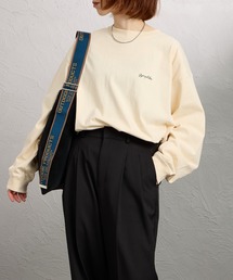[GYMPHLEX/ジムフレックス] ワンポイント刺繍ロゴ ロングスリーブTシャツ
