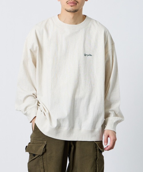 GYMPHLEX（ジムフレックス）の「[GYMPHLEX/ジムフレックス] ワンポイント刺繍ロゴ ロングスリーブTシャツ（Tシャツ/カットソー・レディース・ネイビー/オフホワイト/キナリ/ライトグリーン・L/M）」の18枚目の写真