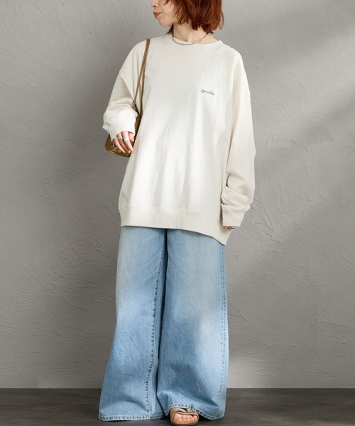 單點刺繡標誌 長袖T恤
